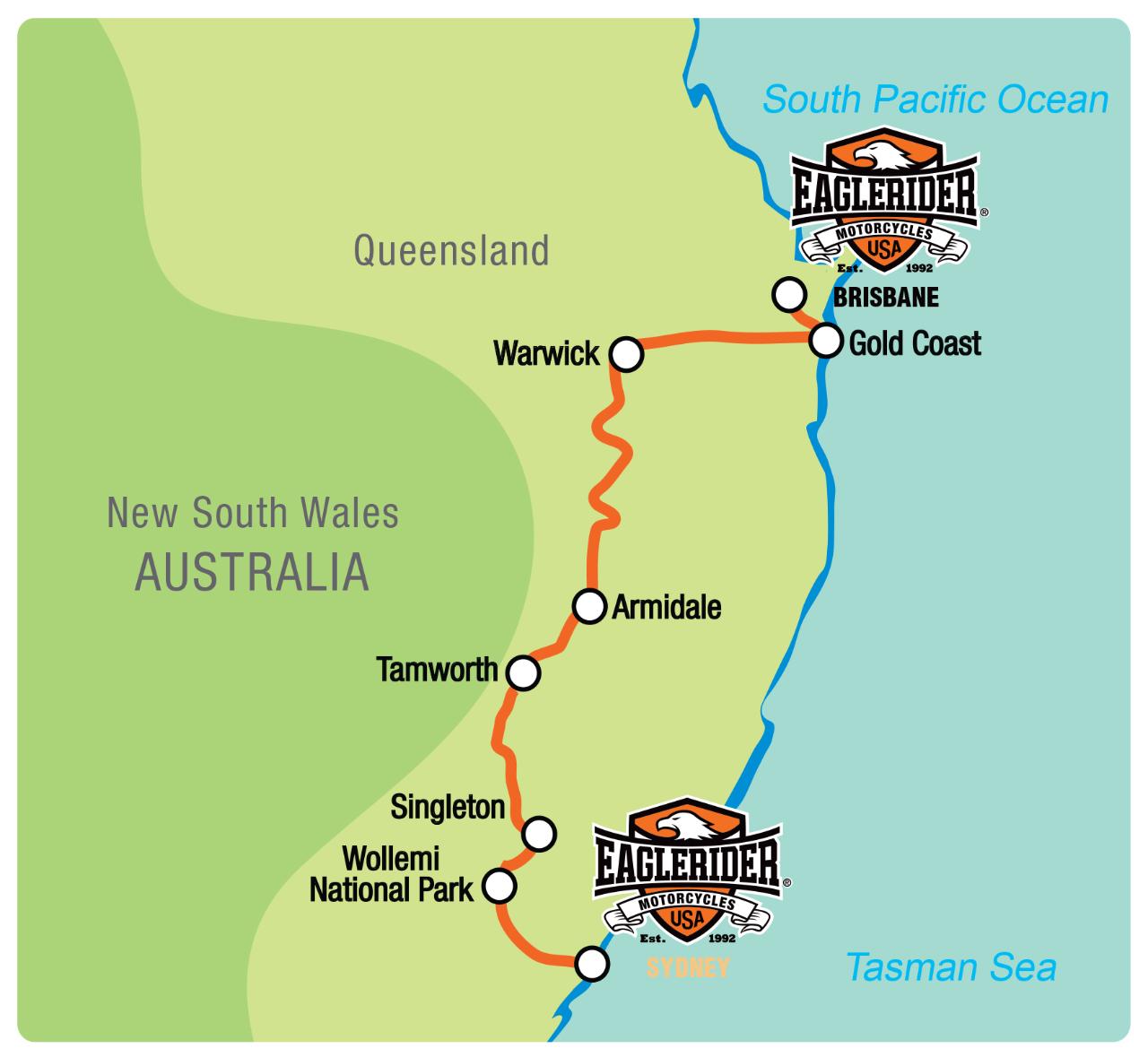 Sydney / Brisbane Inland Adventure - Self Drive Motorcycle Tour (SYD)
